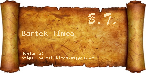 Bartek Tímea névjegykártya