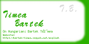 timea bartek business card